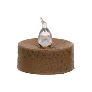 Short Distressed Brown Timer Tealight 1.25" x 1.5"