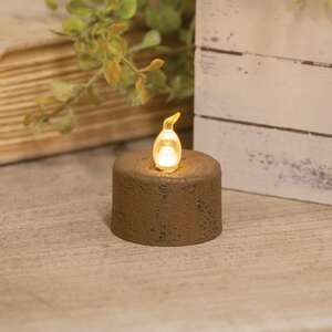 Distressed Brown Timer Tealight 1.5" x 1.5"
