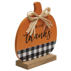 Give Thanks Buffalo Check Pumpkin