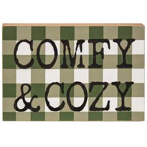 Comfy & Cozy Green Buffalo Check Box Sign 91030;