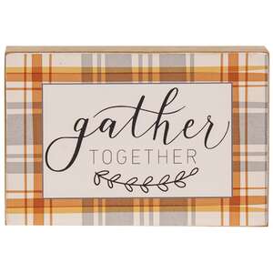 Gather Together Plaid Box Sign 91040;