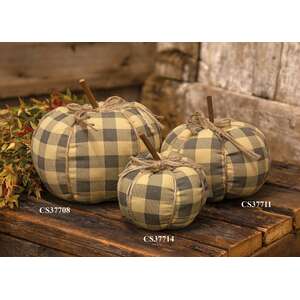Gray Buffalo Check Pumpkin - Small