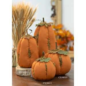 Mossy Orange Stuffed Pumpkin 7.5"