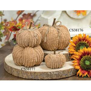 Mini Dusty Orange Chenille Pumpkin Stack