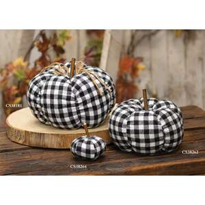 Buffalo Check Stuffed Felt Pumpkin, 8"