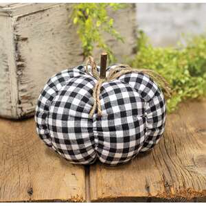 Buffalo Check Stuffed Felt Pumpkin, 8"