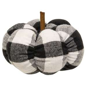 Black & White Buffalo Check Stuffed Pumpkin, 4" CS38231;