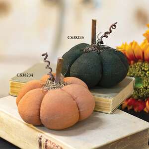 Black Distressed Fabric Pumpkin