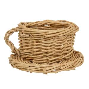 Natural Willow Coffee Cup & Saucer Basket - 4.5" x 2.5" HAC2454;