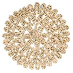 Flower Shape Corn Husk Table Mat - 15" HAC2459;