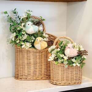 Natural Willow Hanging Wall Baskets - 2/Set HAC2462;