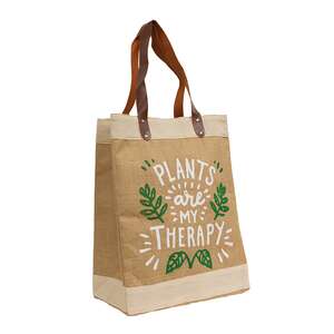 Plants Are My Therapy Jute Tote LT11;