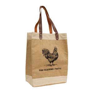 Fan-Clucking-Tastic Jute Tote LT15;