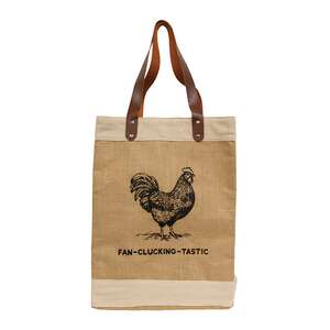 Fan-Clucking-Tastic Jute Tote LT15;