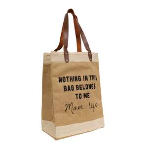 Mom Life Jute Tote LT16;