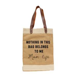 Mom Life Jute Tote LT16;