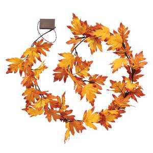 LED Maple Leaf Garland, 24 ct, 6 ft L. LW24845;