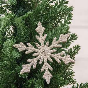 Diamond Platinum Snowflake Ornament, 6" QE152544Diamond Platinum Snowflake Ornament, 6" QE152544;