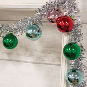 Platinum Tinsel & Bauble Garland, 4 ft SA112570;