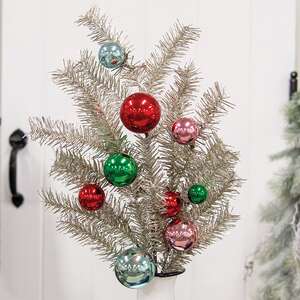 Platinum Tinsel & Bauble Spray, 30" SA112583;