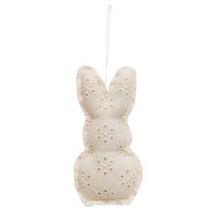 Eyelet Bunny Fabric Ornament SHNE4010;