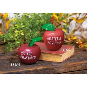 Grateful For You Engraved Wooden Apple