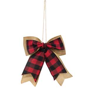 Buffalo Check and Burlap Bow 14446;
