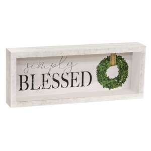 Thankful Blessed Inset Box Sign, 2 Asstd.