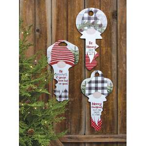 Be Merry Gnome Key Sign, 3 Asstd.