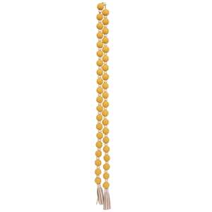 Distressed Yellow and White Bead Garland w/Tassels