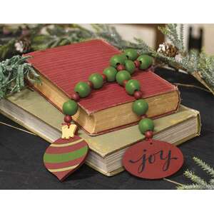 Joy & Christmas Bulb Beaded Ornament