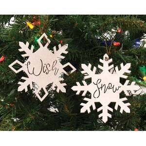 2/Set, Snow & Wish Snowflake Ornaments