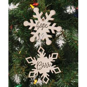 2/Set, Brr & Hope Snowflake Ornaments