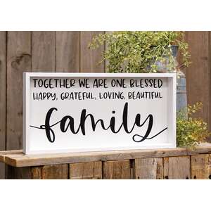 Together We Are One Blessed Family Framed Box Sign