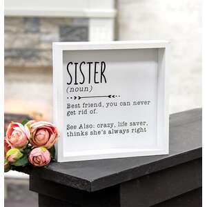 Sister Definition Framed Box Sign