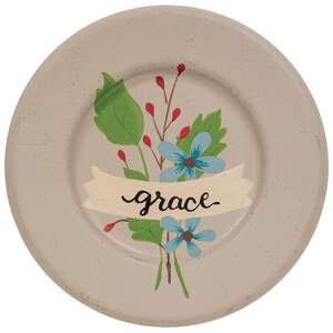 Faith Pray Grace Flower Plates, 3 Asstd.