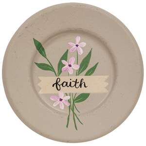 Faith Pray Grace Flower Plates, 3 Asstd.