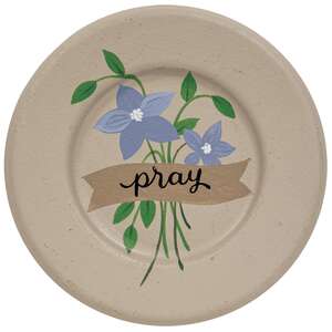 Faith Pray Grace Flower Plates, 3 Asstd.