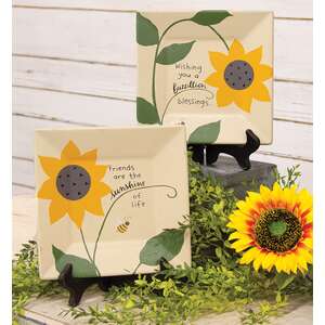 Buzzillion Blessings Square Plates, 2 Asstd.