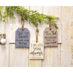 Words of Comfort Large Wooden Tag, 3 Asstd.