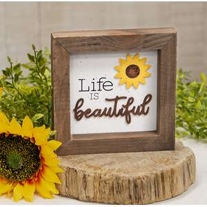 Life Is Beautiful Sunflower Shadowbox Frame
