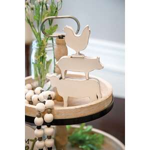 3/Set, Shabby Chick Farm Animal Stacking Sitters