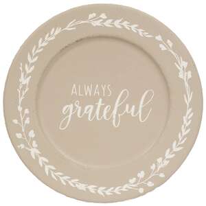 Always Grateful Floral Band Plates, 3 Asstd