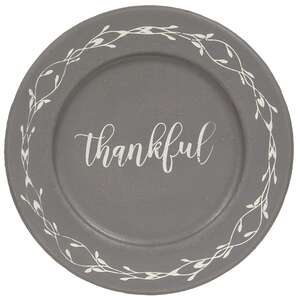 Always Grateful Floral Band Plates, 3 Asstd