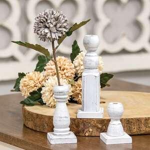 Medium White Spindle Flower Holder 35956;