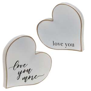 Love You More Distressed Chunky Hearts, 2/Set 36017;