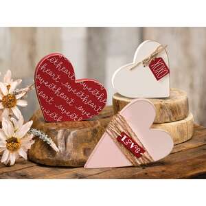 Distressed Wooden Sweetheart Sitters, 3/Set 37363;