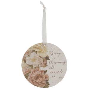 Blossoming Words Vintage Round Ornament, 3 Assstd. 38272;