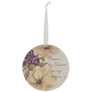 Blossoming Words Vintage Round Ornament, 3 Assstd. 38272;