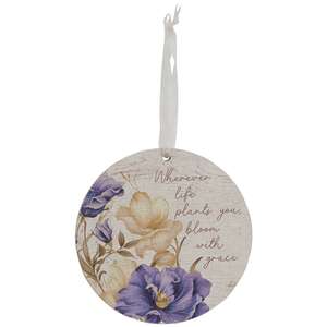 Blossoming Words Vintage Round Ornament, 3 Assstd. 38272;